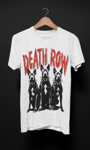 UNISEX HALF-SLEEVE T-SHIRT WHITE | Death Row Dogs Graphic T-Shirt